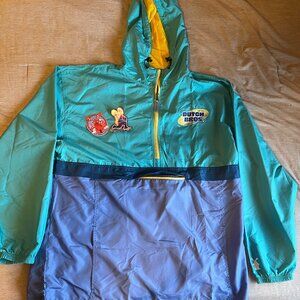 Unisex Dutch Bros Retro inspired Half-Zip Colorblock Windbreaker - Large